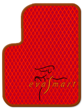 Красный EVA Smart автоковрик с коричневым кантом