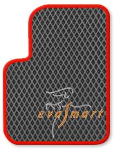 Серый EVA Smart автоковрик с красным кантом