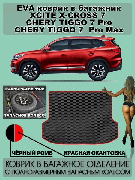 Chery Tiggo 7 pro Max I 2020 - н.в. коврик в багажник с полноразмерным запасным колесом