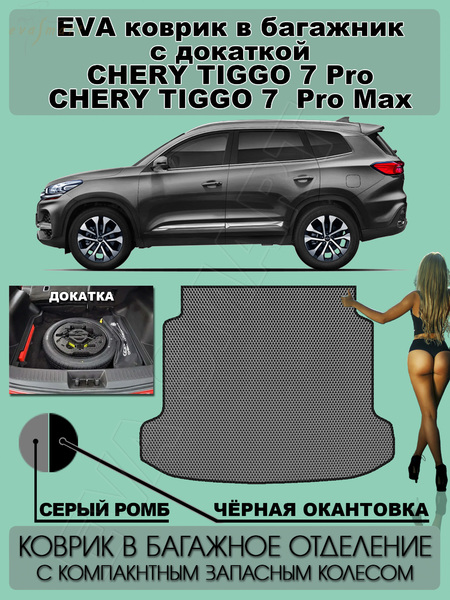 Chery Tiggo 7 pro Max I 2020 - н.в. коврик в багажник с докаткой