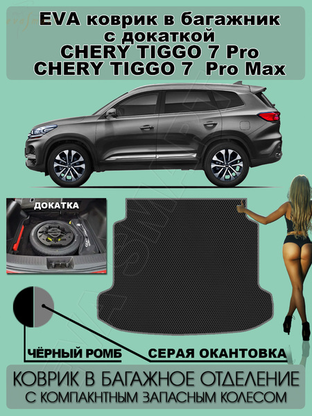 Chery Tiggo 7 pro Max I 2020 - н.в. коврик в багажник с докаткой