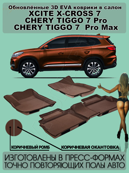 Chery Tiggo 7 pro Max I пресс борта 2020 - н.в. коврики EVA Smart
