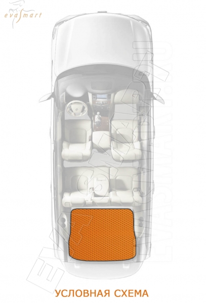 Kia Rio III багажник хэтчбек 2011 - 2017 коврики EVA Smart