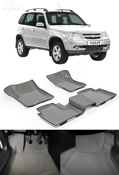 Chevrolet Niva пресс борта 2002 - 2009 г.в. коврики EVA Smart