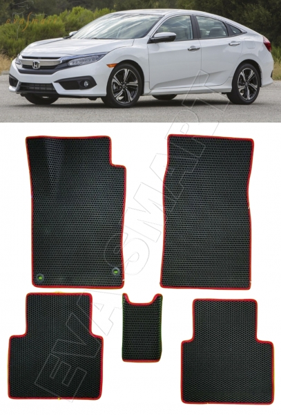Honda Civic X седан 2015 - 2021 коврики EVA Smart