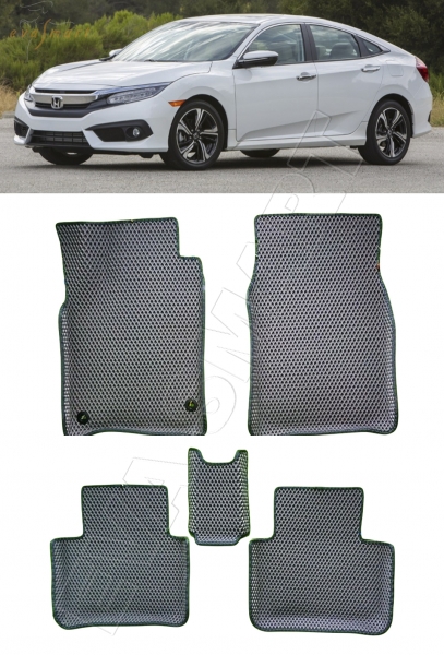 Honda Civic X седан вариант макси 3d 2015 - 2021 коврики EVA Smart