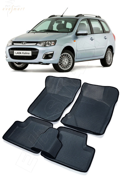 Lada Kalina пресс борта 2004 - 2018 коврики EVA Smart