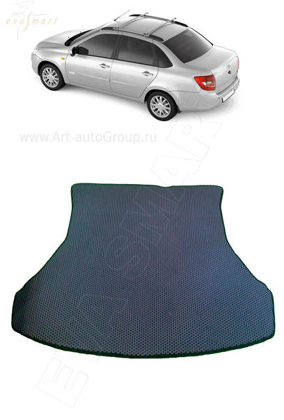Lada Kalina багажник седан 2004 - 2018 коврики EVA Smart