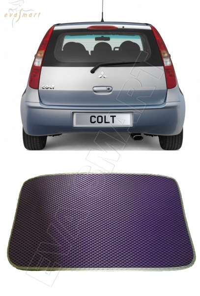 Mitsubishi Colt VI коврик в багажник 2002 - 2012 EVA Smart