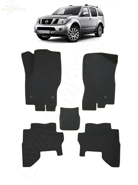 Nissan Pathfinder III (R51) рестайлинг 5 мест 2010 - 2014 коврики EVA Smart