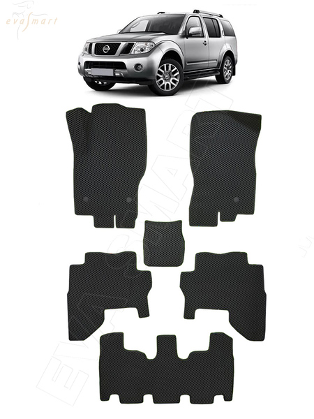 Nissan Pathfinder IV (R52) 7 мест 2014 - н.в. коврики EVA Smart