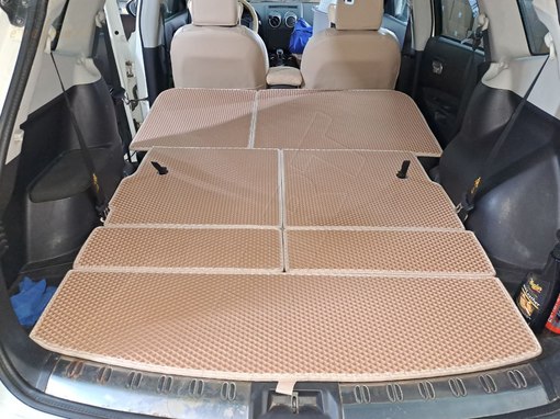 Nissan Qashqai J10 +2 7мест багажник макси plus 2007 - 2014 коврики EVA Smart