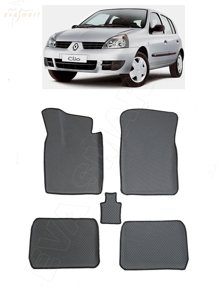 Renault Clio II рестайлинг II вариант макси 3d 2003 - 2013 коврики EVA Smart