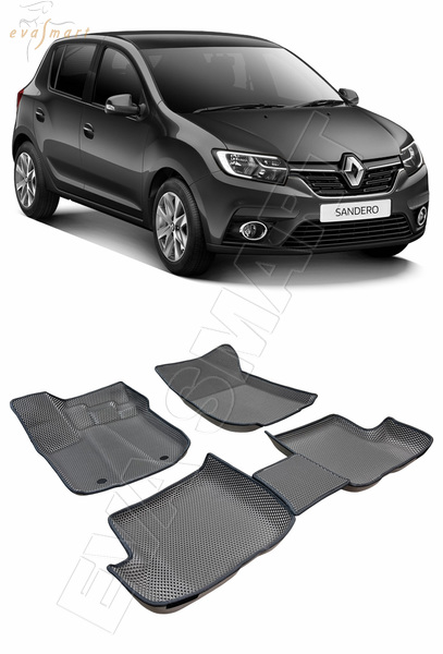 Renault Sandero II пресс борта 2014 - н.в. коврики EVA Smart