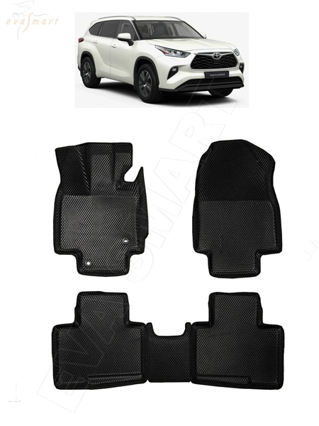 Toyota Highlander IV (U70) 5мест пресс борта 2019 - н.в. коврики EVA Smart
