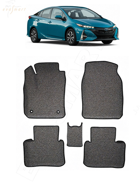 Toyota Prius Prime XW50 вариант макси 3d 2016 - 2023 коврики EVA Smart