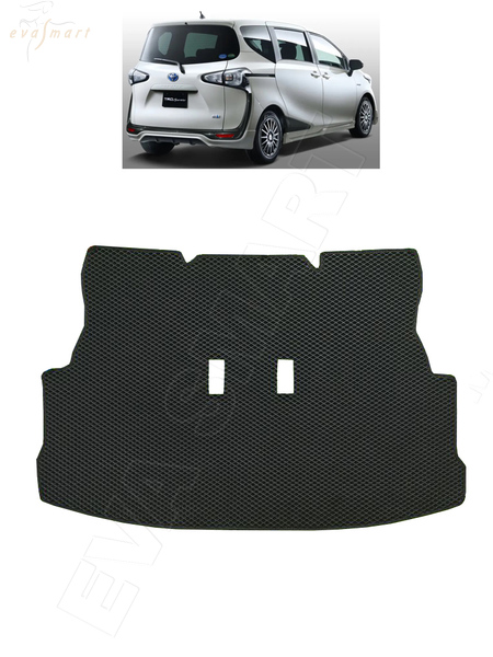 Toyota Sienta правый руль 7мест багажник 2015 - н.в. коврики EVA Smart