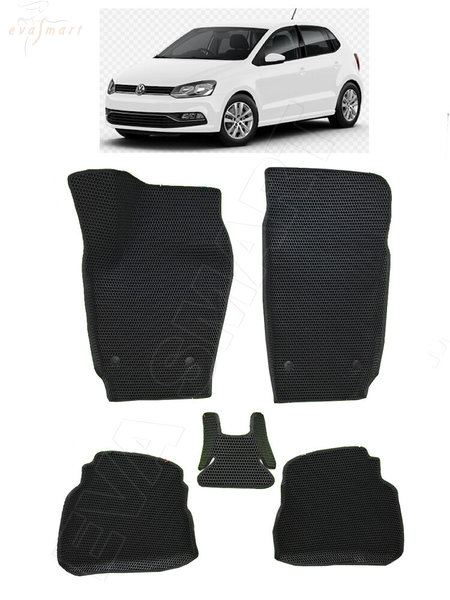Volkswagen Polo V хэтчбек вариант макси 3d 2009 - 2020 коврики EVA Smart